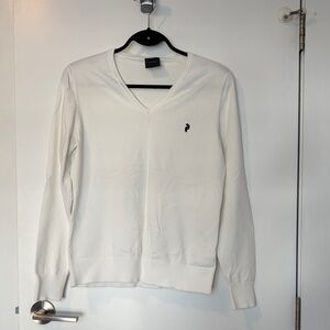Peak Performance White V-Neck Sweater